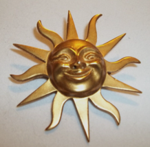 Signed Alva Museum Replicas The Sun of Knowledge Gold Tone Brooch - £11.82 GBP