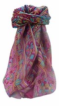 Mulberry Silk Traditional Square Scarf Alia Pink by Pashmina &amp; Silk - £19.47 GBP