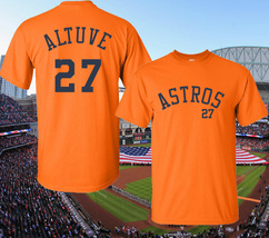 MLB Astros Jersey Style T-Shirt S-5X Altuve, Correa or Your Choice Name/... - $18.99+