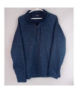 Eddie Bauer Men&#39;s Blue Pullover 1/4 Zip Sweatshirt Size Large - $16.82