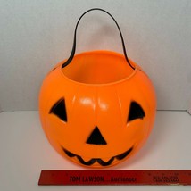 Vintage HALLOWEEN Pumpkin Pail Bucket Empire Blow Mold Plastic Trick Treat Candy - £13.14 GBP