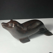 IRONWOOD SEAL FIGURINE vintage hand carved wood statue sculpture sea lio... - £23.75 GBP