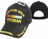 AES Vietnam War Veteran Black Cap Hat Embroidered 3D 780 Feather Eggs Style - £7.81 GBP