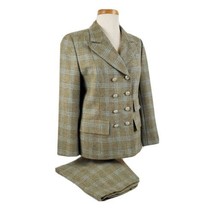 Ognibene Zendman Skirt Suit Women&#39;s Size 10 Plaid Wool Cashmere Blend Made Italy - £48.36 GBP