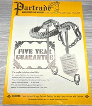 1966 Vintage Print Ad Partrade Stainless Steel Horse Bits Chattanooga TN - $10.97