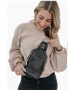 Pretty Simple Black Vegan Leather Waiverly Woven Bag NEW - $78.98