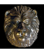 Large and Heavy Lion Head wall sculpture plaque in Bronze Finish - $147.51