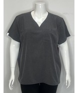 Scrubstar Women&#39;s Relaxed Fit Active Stretch V-Neck Scrub Top Grey 3XL NWT - $13.99