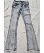 WallFlower Jeans Womens sz 3 Bootcut Low Rise Light Wash Distressed Flar... - £9.53 GBP