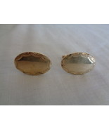 Gold-Toned Oval Decorated Edging Vintage Cufflinks (#6189) - $21.99