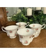 Royal Albert Bone China Forget-Me-Not Rose Tea cups Set 4 Pink Floral En... - $779.50 MXN