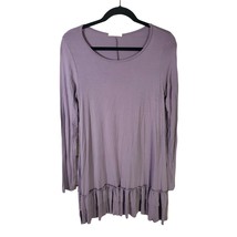 Easel Shirt Small Womens Purple Long Sleeve Crew Neck Top Pullover Hi Low Casual - £16.58 GBP