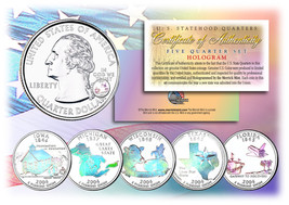 2004 US Statehood Quarters HOLOGRAM *** 5-Coin Complete Set *** w/Capsul... - $15.85