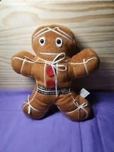 Gingerbread  Man Plush Doll 12" Stuffed Toy  Bavarian Ribbon Trim Kuddle Me Toys - $8.55