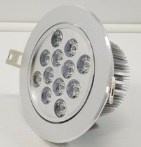 DI) Dimmable 12W Cool White LED Ceiling Recessed Lights Downlight Silver - £19.45 GBP