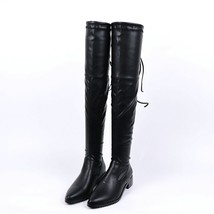 Fashion Autumn Winter Slim Thigh High Boots Sexy Comfort Red Pointed Toe Black O - £66.16 GBP