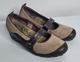 Merrell Womens US Size 11 Plaza Bandeau Mary Jane Shoes Taupe Brown Suede - $14.99