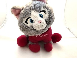 Disney Olafs Frozen Adventures Grey Plush Cat Red Sweater Stuffed Toy Small - £12.39 GBP