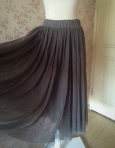 Gray High-low Tulle Skirt Outfit Women Custom Plus Size Tulle Skirt image 7