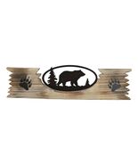 Rustic Western Black Bear By Pine Trees Metal Cutout Wooden Plank Wall D... - €28,16 EUR