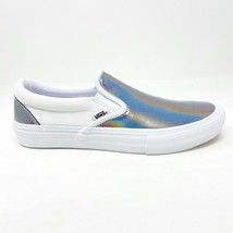 Vans Slip On Pro (Iridescent) Silver True White Womens Laceless Shoes Sneakers - £45.58 GBP