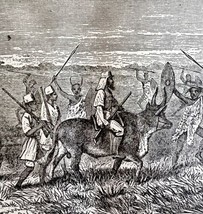 Travel To Native Tribe Escort 1890 Woodcut Victorian Stanley In Africa DWAA2B - £24.04 GBP