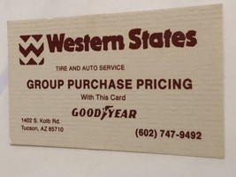 Western States Goodyear Vintage Business Card Tucson Arizona BC2 - £2.95 GBP