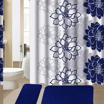 15-Piece Bathroom Set with 2 Memory Foam Bath Mats and Shower Curtain - $2,155.47 MXN