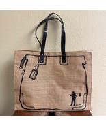 NEW Hobo International Leather Straps Large Jute Carryall Tote Bag Light... - $53.13 CAD