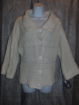 Candie&#39;s Ivory/ Off White Button Down Sweater Cardigan Size Medium *EUC - $6.99