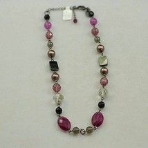 NWT LIA SOPHIA MULTI-COLOR CRYSTAL BEADS 18&quot; NECKLACE - £15.73 GBP