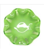 Vintage Green Art Glass Star Shaped Opalescent Opaline Trinket Dish Bowl... - £21.57 GBP