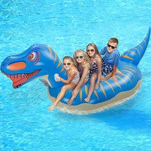 Large Inflatable Dinosaur Pool Float, Sturdy, Waterproof, And Plush, Outdoor - £24.69 GBP