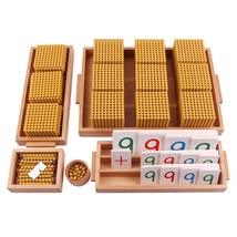 Montessori Golden Beads Materials Decimal System Bank Game Montessori Math Toys  - £136.03 GBP