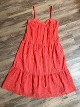 Knox Rose Womens Midi Dress Size S Orange Sleeveless Adjustable Straps Pockets - £12.85 GBP