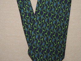 Brooks Brothers Makers US Neck Tie/Necktie Silk blue green equestrian 58... - $17.99