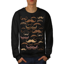 Wellcoda Mustache Madness Mens Sweatshirt, Moustache Casual Pullover Jumper - £24.19 GBP+