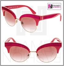 DOLCE &amp; GABBANA 6109 Sequin Red Coral Gradient Cat Eye Sunglass DG6109 Authentic - £189.89 GBP