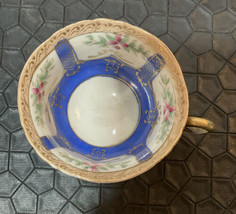 Vintage Ucagco Cup &amp; Saucer Blue, Gold &amp; White Made in Occupied Japan, 1945-1952 - £10.75 GBP