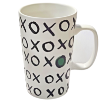 Starbucks 2015 White Black XOXO Green Dot Coffee Mug 16oz 5 3/8&quot; Tall - $13.98
