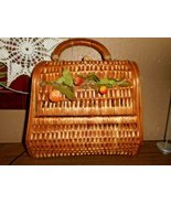 Wicker Straw Rattan Handbag Purse Made In Spain Excellent Drop Front Woven - £29.95 GBP