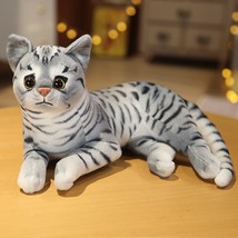 American Shorthair Siamese Cat Plush Stuffed Doll Animal Pet Toys For Children H - £16.78 GBP