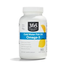 9/26 365 by Whole Foods Market, Lemon Omega-3 Softgels, 90 CT - $17.81