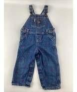 Vintage OshKosh B&#39;gosh Sz 18mo Overalls Denim Toddler Girls Butterflies ... - $39.55