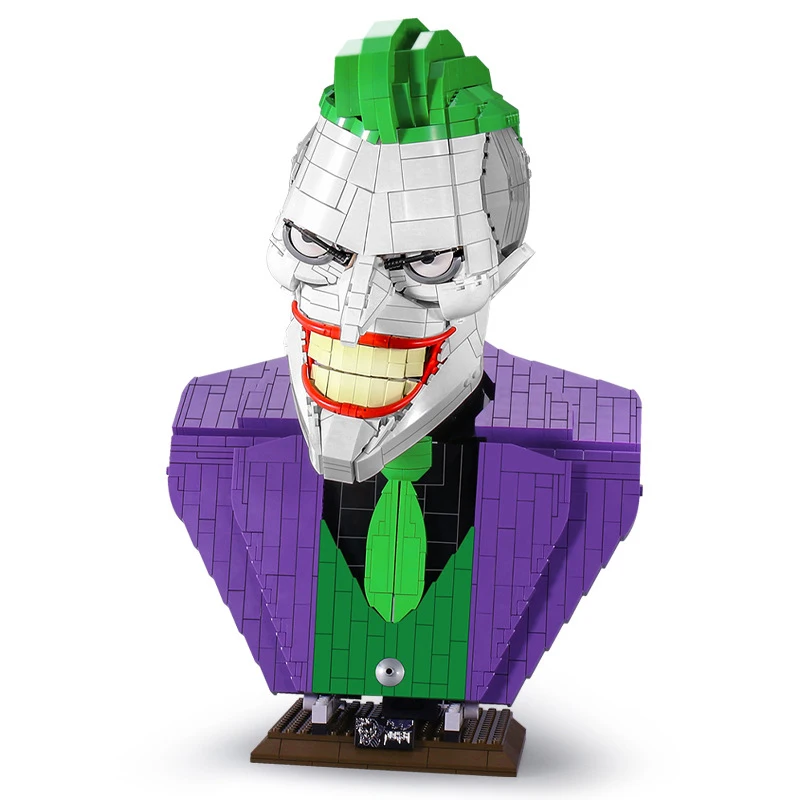 MOC Joker Bust Batman Cowl Figures Figurine Building Block Brick Toy Gi - £88.49 GBP