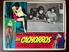 Vtg Mexican LOS CACHORROS MOVIE LOBBY CARD JOSE ALONSO HELENA ROJO 1970&#39;s - $21.49