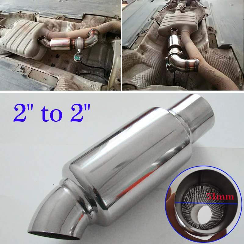 51mm Pro Exhaust Muffle Pipe Tool - Stainless Steel Car Exhaust Downpipe Sound - £25.15 GBP