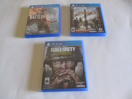 3 PS4 GAMES CALL OF DUTY THE DIVISION 2 BATTLEFIELD 1 COMPLETE W/CASE & INSERTS - $18.32
