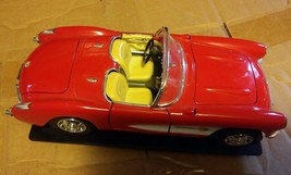 031 Metal 1957 Corvette Convertible Model Red Fuel Injected 2 Seater Cla... - $15.83