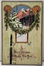 Merry Christmas Mountain View Embossed Mosherville Michigan 1911 Postcar... - £3.94 GBP